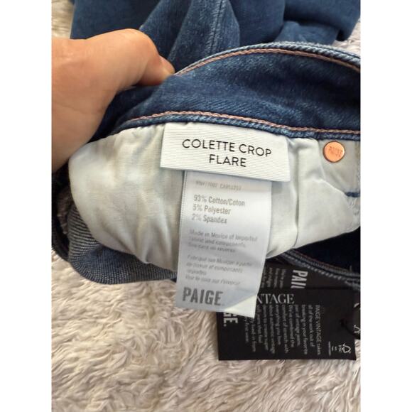 New Paige Jeans Women's 32 Colette Crop Flare in Wonderwall Raw Live Hem - Picture 6 of 8